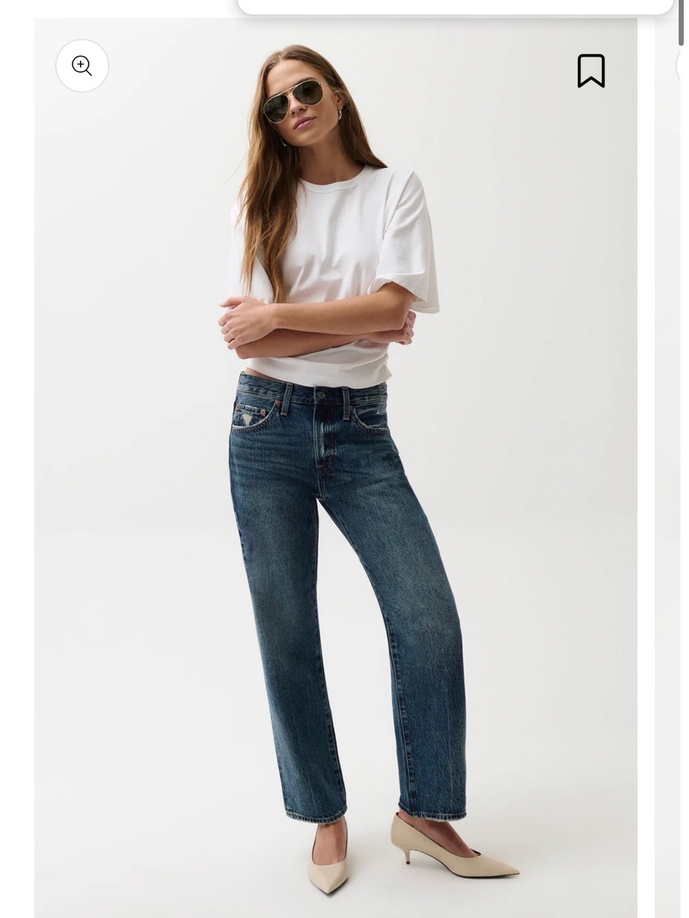 pistola Lexi mid rise bowed straight leg Jean 28